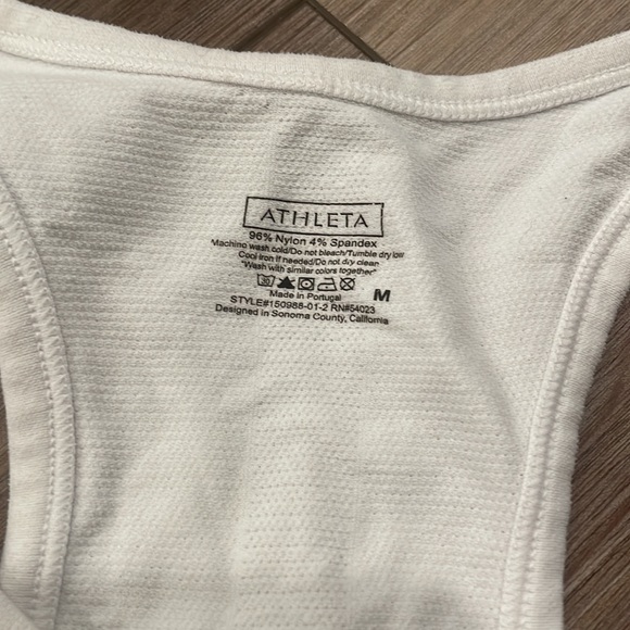 Athleta White Speedlight Racerback Ruched Fitted Workout Tank Top - Picture 6 of 8